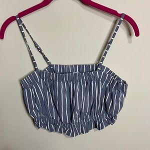 Blue and White Crop top